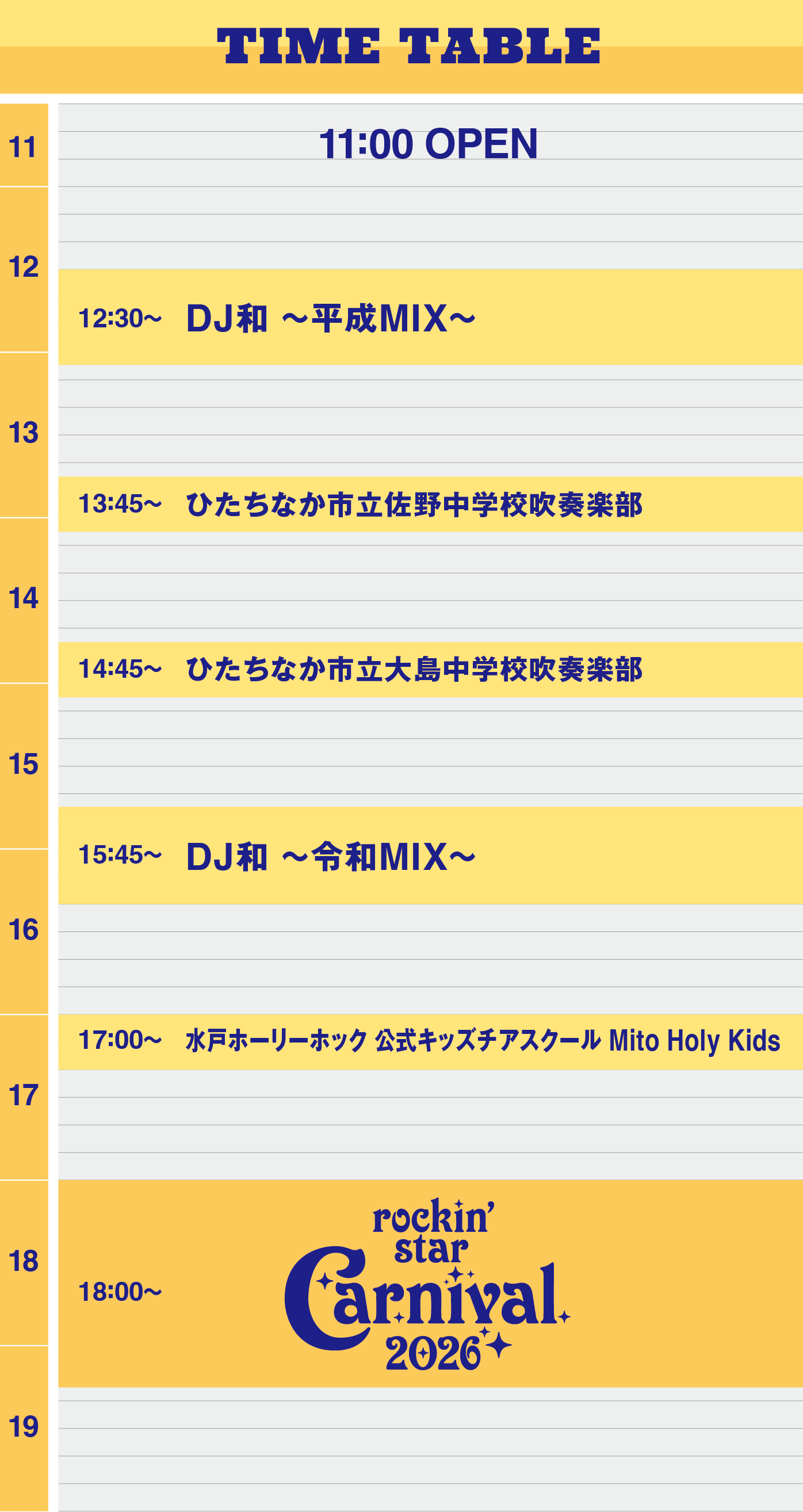 TIME TABLE